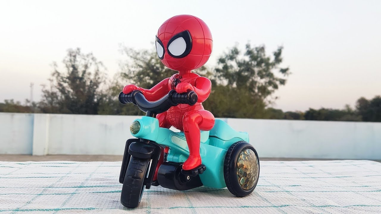 Rc Spider🕷man Tricycle Toy unboxing &Testing!! 
