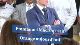 Emmanuel Macron est en déplacement au lycée professionnel d'Argensol à Orange aujourd'hui