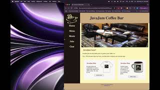 JavaJam Coffee Bar (School Project Responsive Website)