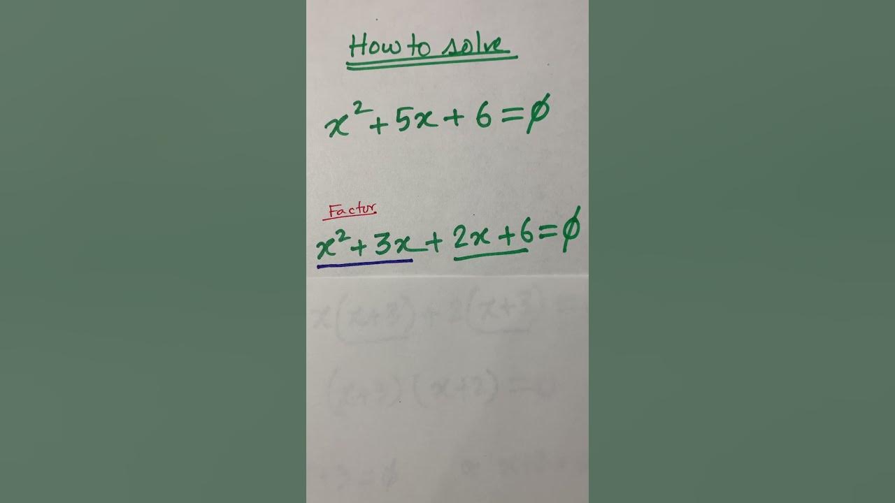 shortsviral math how To Solve X 2 5x 6 0 YouTube shortsviral-math-how-to-solve-x-2-5x-6-0-youtube