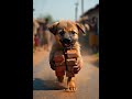 A small puppy carrying lots of bricks #shorts #reels #dog #puppy #animals