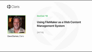 Using FileMaker as a Web Content Management System [INT18]