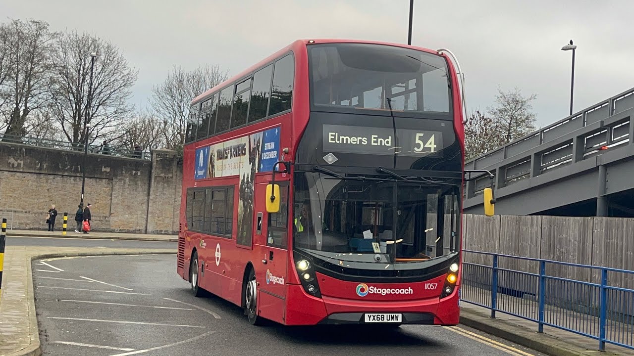 FRV. Stagecoach London Route 54. Woolwich - Elmers End. Enviro400 MMC Smart Hybrid 11057 (YX68 UMW)