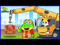 Gus the Gummy Gator Learns about Construction Vehicles and Safety! Videos for Kids!