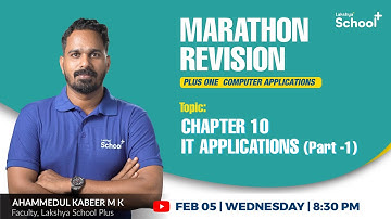 Plus one Computer Application |CHAPTER 10 IT Applications PART -1|