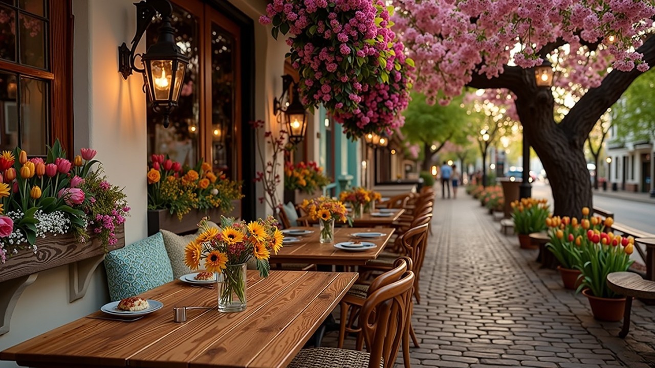 Spring Cafe Outside Spring Cozy Cafe & Relaxing Bossa Nova Music - Outdoor Patio Jazz for ...