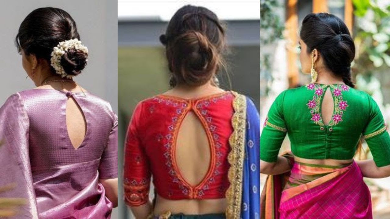 Saree Blouse Designs 2023 | Simple Saree Blouse Back Neck Designs ...