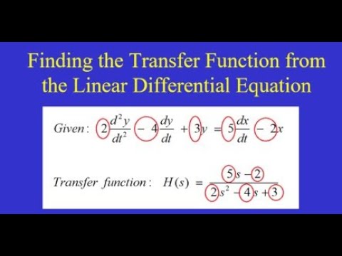 Chapter 09 Finding The Transfer Function From The Differential Equation Youtube