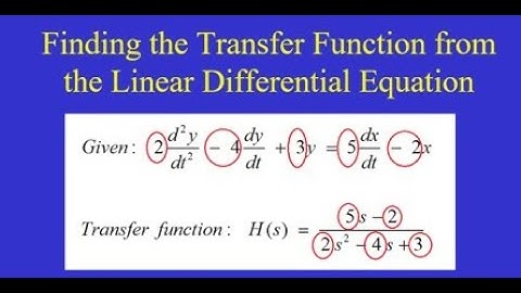 Chapter 09 Finding the Transfer Function from the Differential Equation