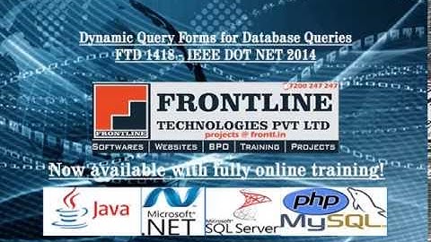 Dynamic Query Forms for Database Queries IEEE DOT NET 2014 2