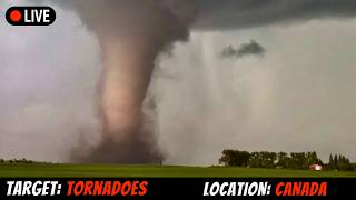 🔴 Sneaky Canada Tornado Threat - LIVE STORM CHASER