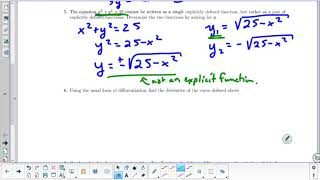 Sec. 3.8 Introduction to Implicit Functions