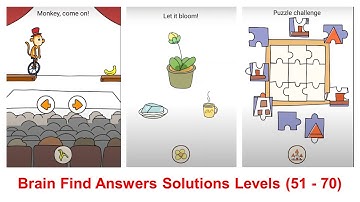Brain Find Answers Solutions Levels (51 - 70)
