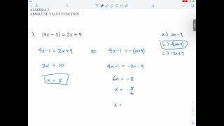 [Alg2] Solving Absolute Equations: Level 4 Example (Exercise proper notations)