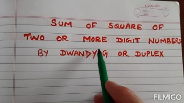 Vedic Maths part 69 ( sum of square of numbers by duplex method)