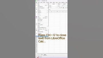 What is the shortcut key to close (exit) LibreOffice Calc || #pmithub #libreofficecalc