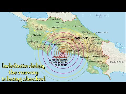 Earthquake hits Costa Rica + Bad Weather + Green Laser on final...