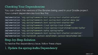 Fixing the spring-kafka Dependency Error in Spring Cloud Streams Applications