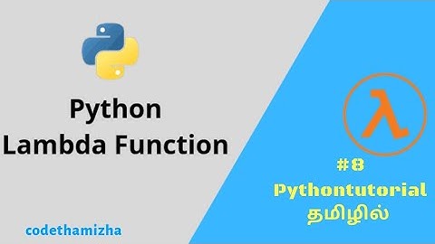 Lambda Function | Python Tutorial in Tamil #8