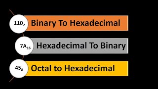Binary to Hexadecimal | Hexadecimal to Binary Conversion l Hexadecimal to Octal conversion.