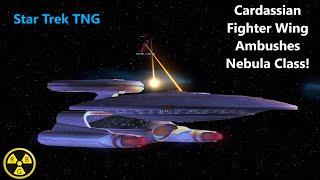 Nebula Class VS Cardassian Fighter Wing | AMBUSH | Star Trek Ship Battles | Bridge Commander |