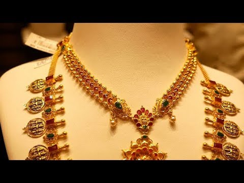 Latest Ramparivar Gold Haram Collection | 916 KDM | 22 CARAT | Hallmark Jewellery | - YouTube