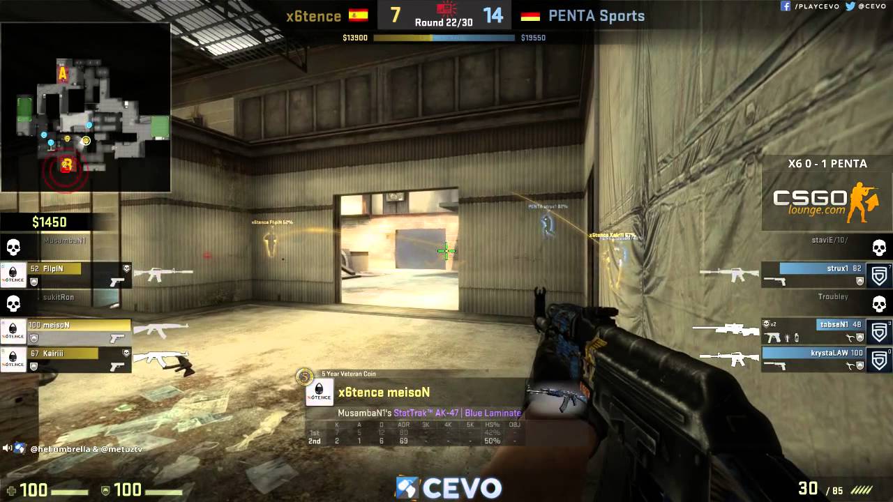 x6tence vs PENTA Sports Game 2 (CEVO-P CS:GO Season 7) - Helium & Metuz