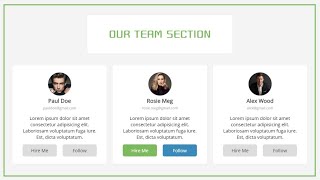 Responsive Our Team Section  | Free Download Html and css3