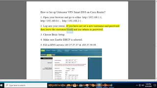 Set up Unlocator VPN Smart DNS on Cisco Router screenshot 1