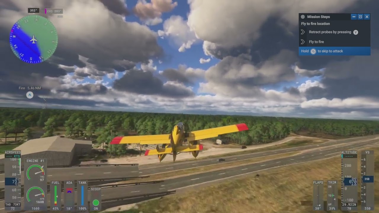 MSFS2024 Career Mission: Aerial Firefighting Initial Attack :  Fort Stewart: Wright AAF: KLHW/LCL