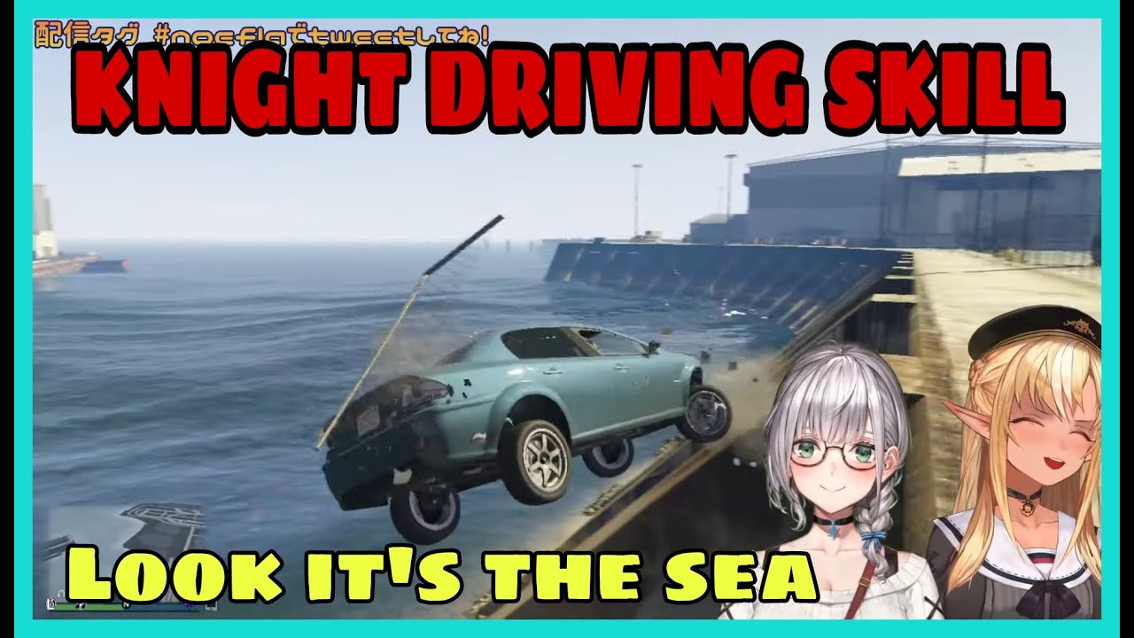 Shiranui Flare Can't Stop Laughing at Shirogane Noel Driving Skill | GTA V [Hololive/Eng Sub]