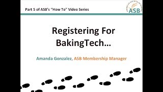 Registering For BakingTech Bakingtech