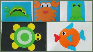 DIY Craft-Paper Animals Crafts||5 Minute Circle Crafts With Paper Animals|||5 Types of Water Animal