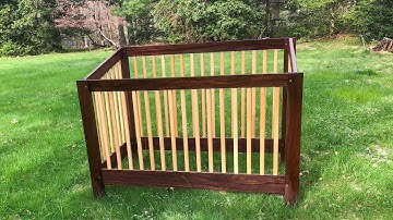 An Adjustable Height Walnut and Maple Baby Crib in Time Lapse