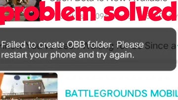 Failed to create obb folder | Download battlegrounds mobile india here |