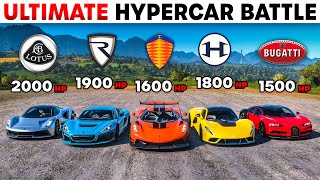 FH5 | Bugatti Chiron, Koenigsegg Jesko, Hennessey Venom F5,  Rimac Nevera &amp; Lotus Evija | BATTLE!