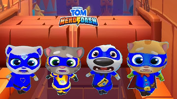 TALKING TOM HERO DASH -- ALL BLUE HERO CHARACTER FUNNY FAIL SLIDING WALLS FAN GAME