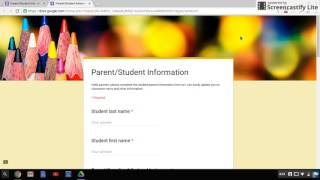 Using the Parent Student Info on Google Forms