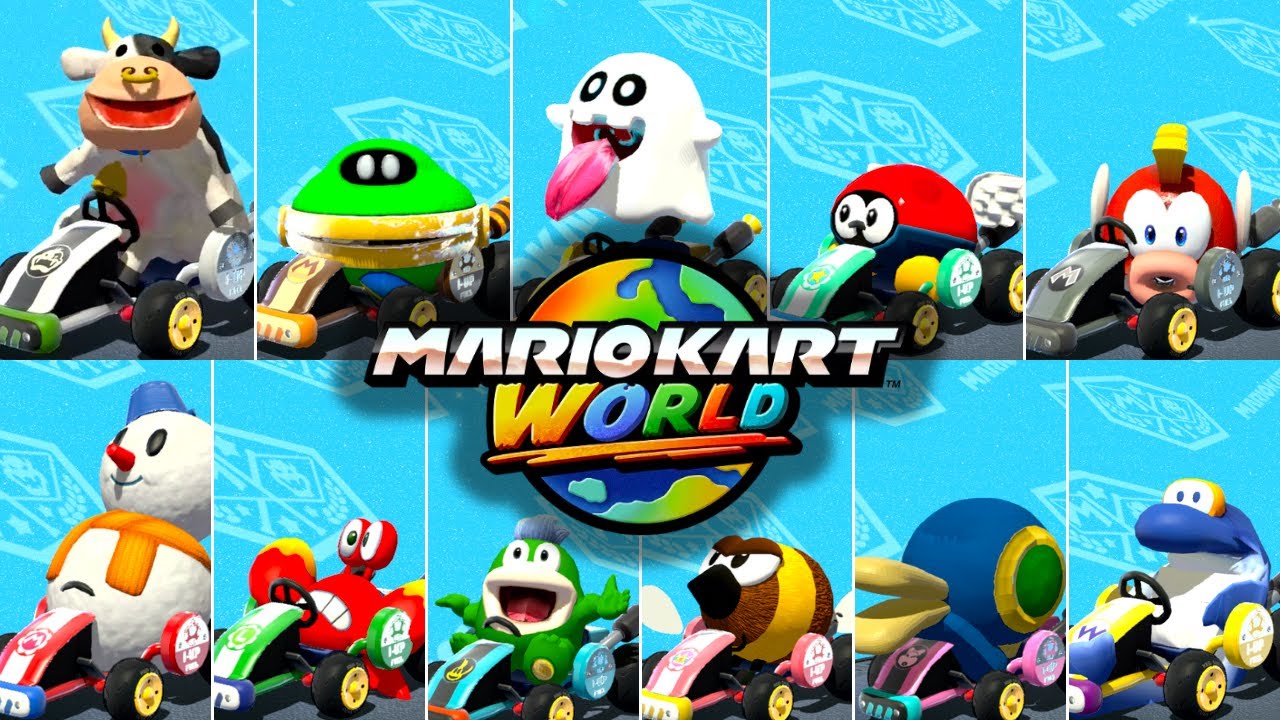 All New MARIO KART WORLD Characters! (200cc) - YouTube