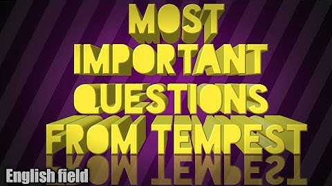 Important questions//Part-1//Tempest TGT//English//