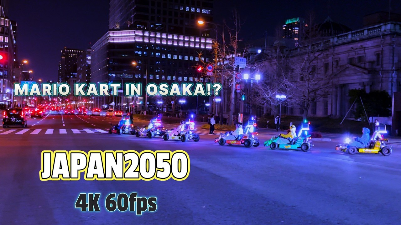 Cyberpunk Metropolis: Osaka Night Walk - Future City Ambience [4K 60fps]