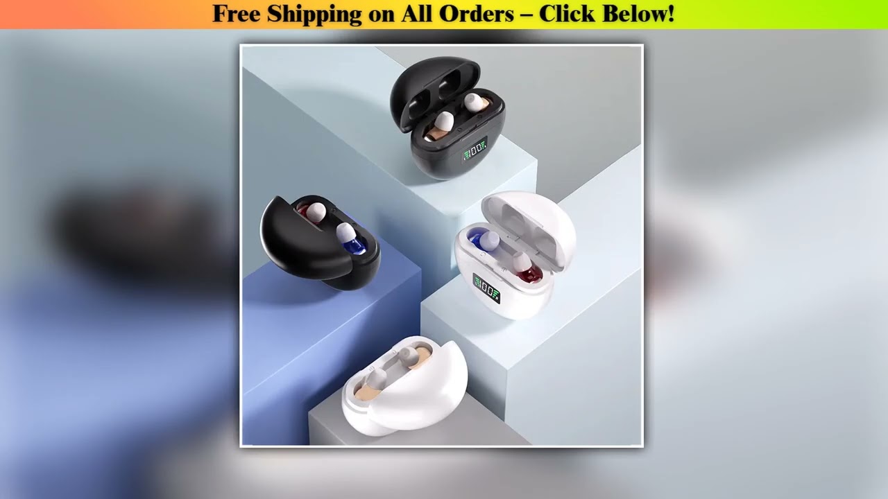 Portable Mini Rechargeable Sound Amplifier Earphones Power Display Long Battery Life Noise