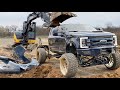Ripping Apart My AnyLevel F350 with the Excavator (digging up the bunker)
