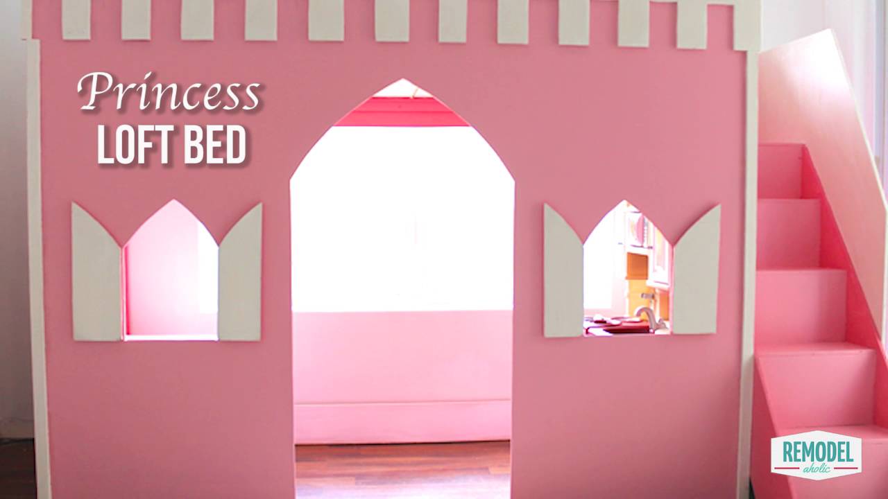 girls princess loft bed