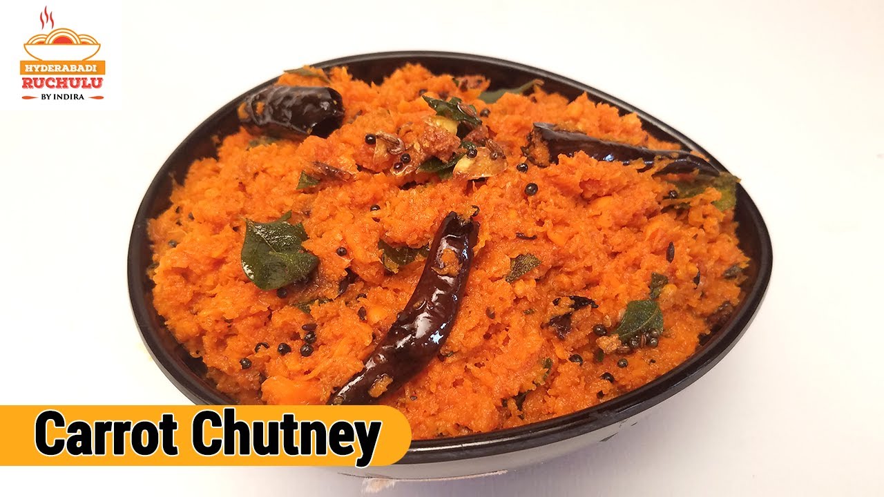 Quick and Easy Carrot Chutney For Idly, Vada, Dosa & Rice Tasty and