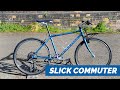 7 speed to 10 speed retro mtb conversion  slick bicycle commuter restoration