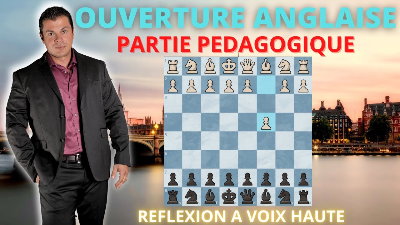 OUVERTURE ANGLAISE #1 Echecs Pédagogique Réflexion a voix haute. niveau débutant et intermédiaire.
