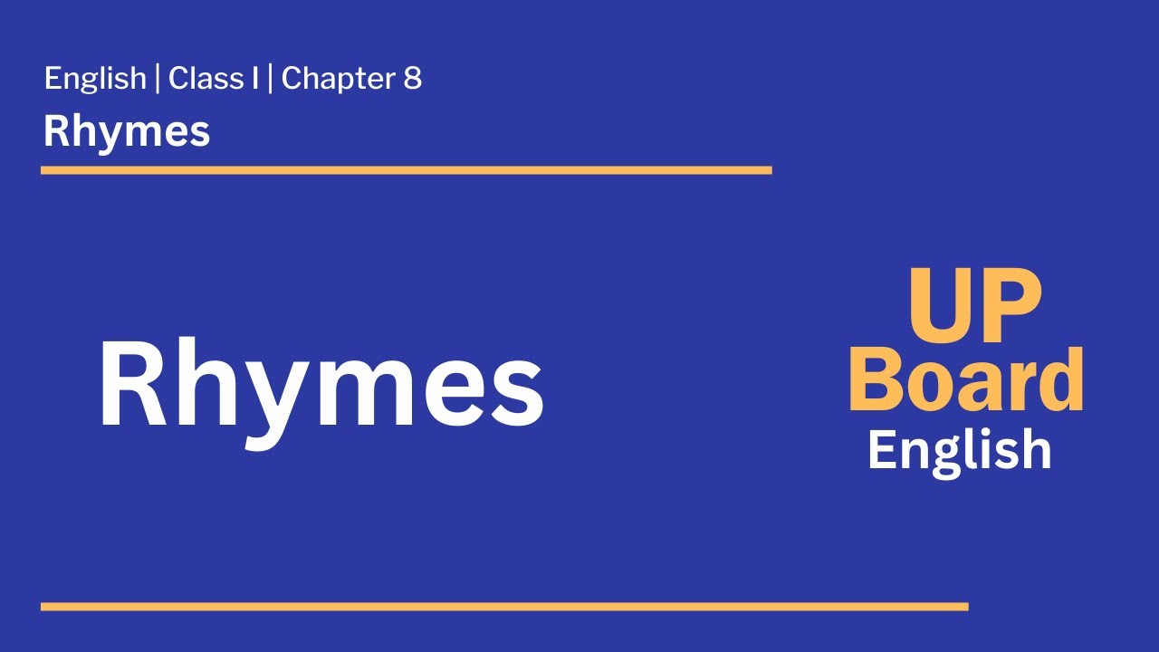 UP Board - Class 1 - English - Rhymes - YouTube