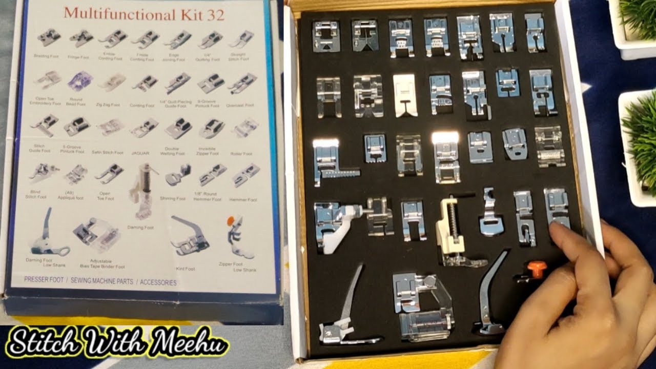 32 Multifunctional Presser Foot kit demo in hindi/Brother/singer/Usha/Different types of feet #demo
