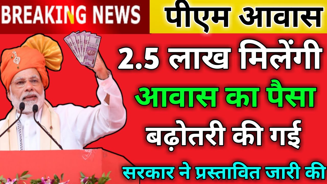 🎉आवास में मिलेंगी 2.5 लाख रुपए घर बनाने के सरकार ने प्रस्ताव जारी किया